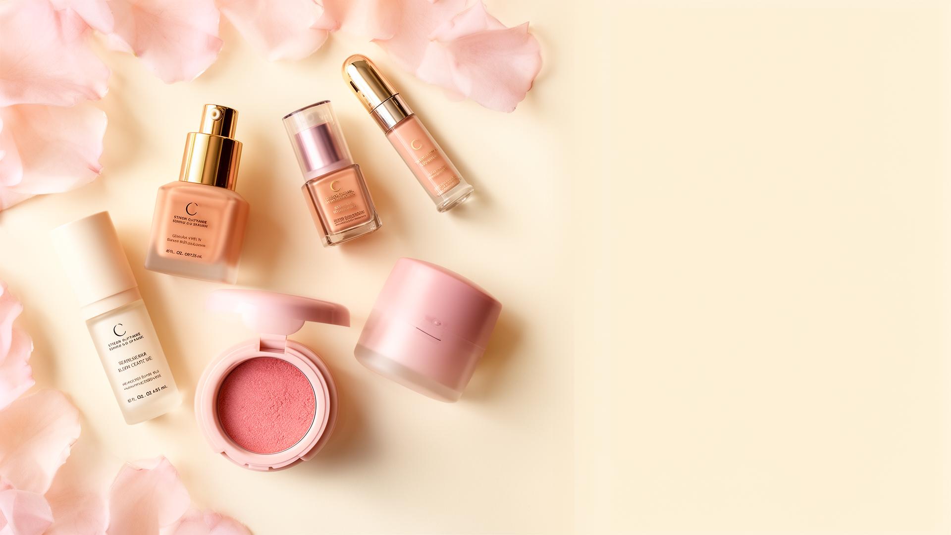 Composição de cosméticos Alyne Ofertas em tons rosados